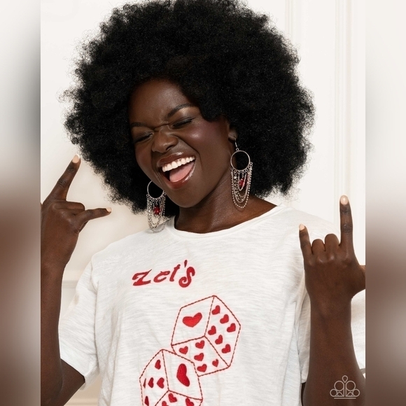 Red and silver necklace set - Picture 7 of 10